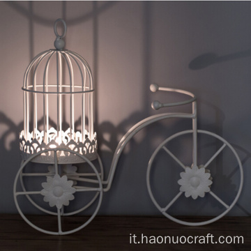 Candeliere in ferro modello bicicletta creativa europea romantico